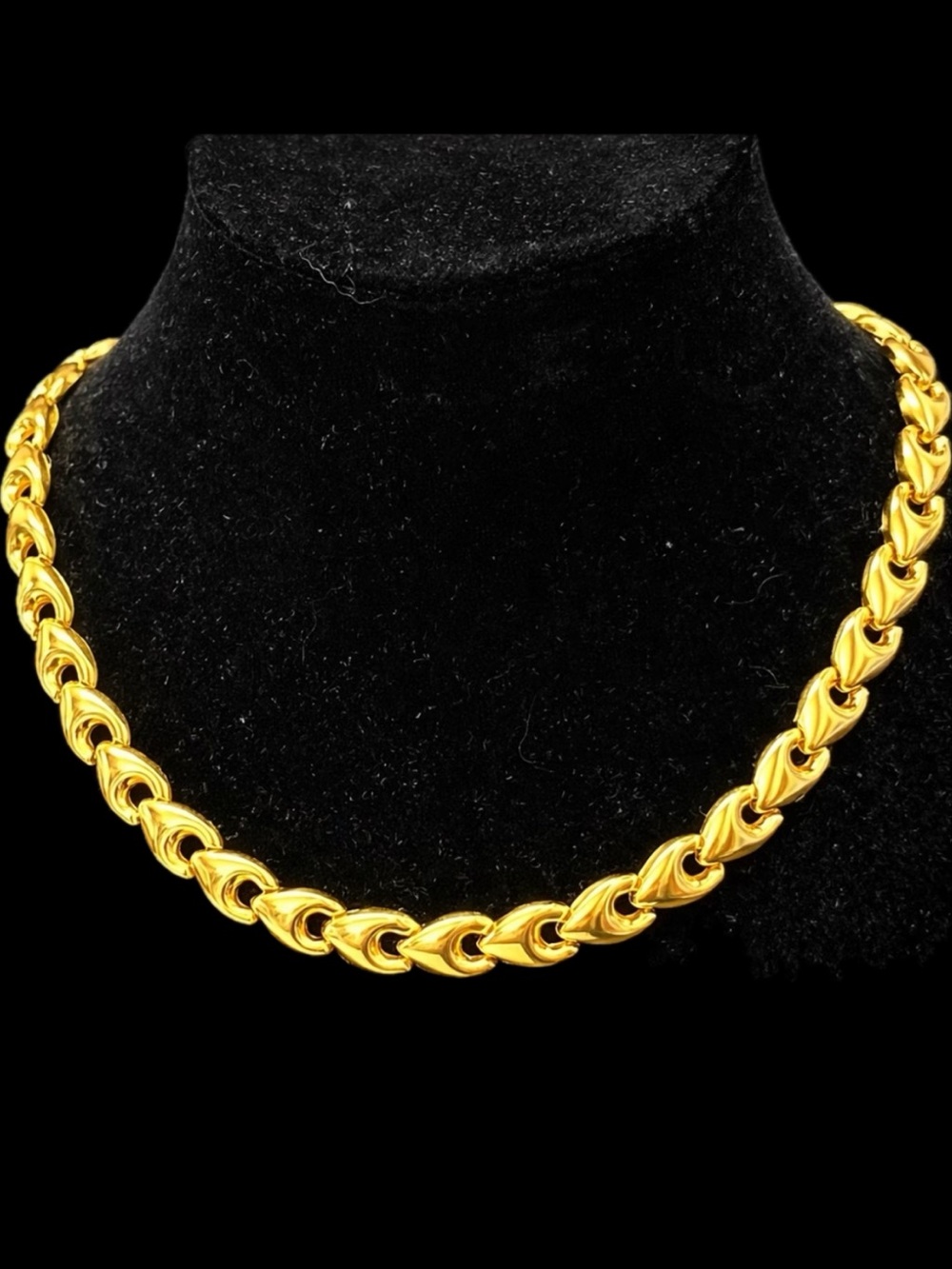 18k Gold Technibond Bold statement Link polished mirrored vintage Necklace HSN